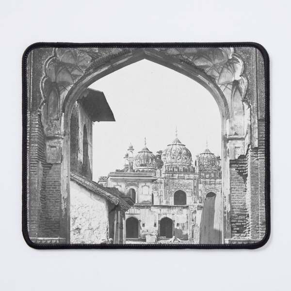 Item preview, 1858 vintage Mosque in the City, Delhi, India landscape fine art black and white photograph by Felice Beato designed and sold by Astrid Arkhangelsky.