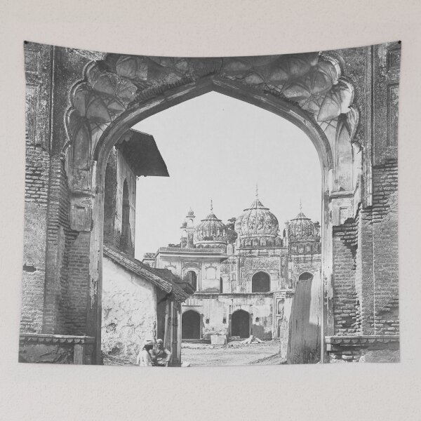 Item preview, 1858 vintage Mosque in the City, Delhi, India landscape fine art black and white photograph by Felice Beato designed and sold by Astrid Arkhangelsky.