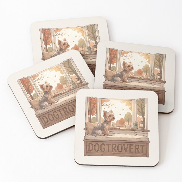 Item preview, Cozy Dogtrovert Yorkie Autumn Bay Window designed and sold by MythicCotton.