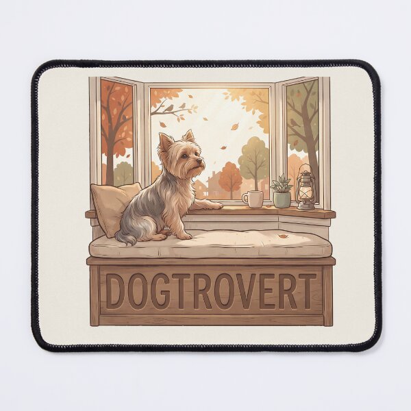 Item preview, Cozy Dogtrovert Yorkie Autumn Bay Window designed and sold by MythicCotton.