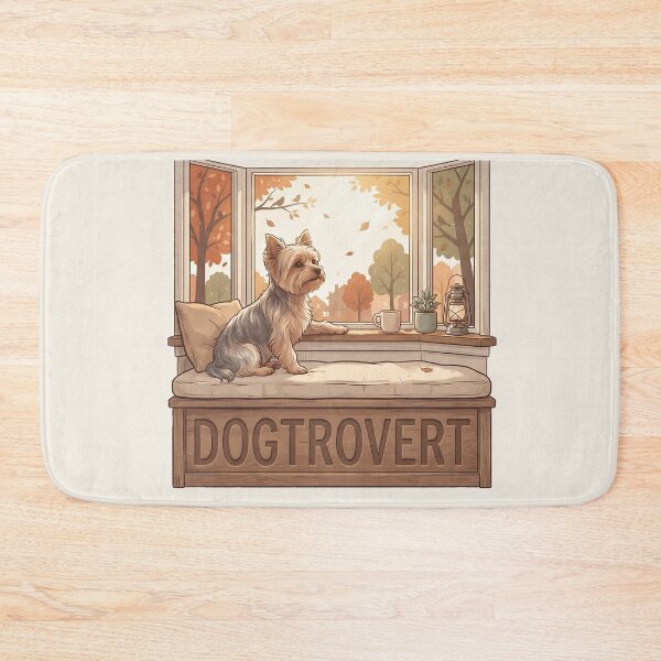 Item preview, Cozy Dogtrovert Yorkie Autumn Bay Window designed and sold by MythicCotton.
