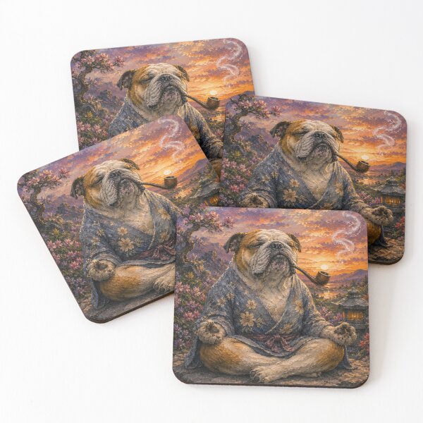 Item preview, Meditating Bulldog with Smoking Pipe designed and sold by ArcaneVisionArt.