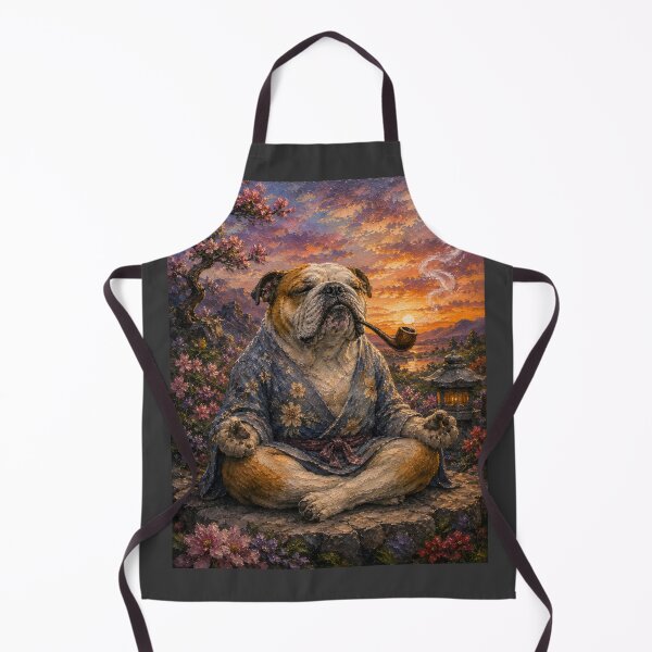 Item preview, Meditating Bulldog with Smoking Pipe designed and sold by ArcaneVisionArt.