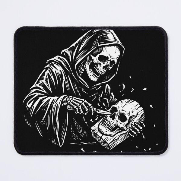 Item preview, Grim Reaper Carving Skull with Chisel and Hammer designed and sold by MisteryDesigner.