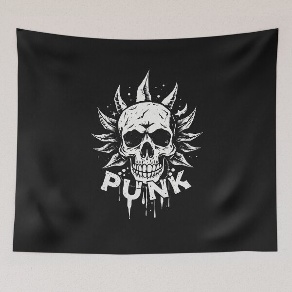 Item preview, Hardcore Punk Rock Mohican Skull Graphic designed and sold by ERODED SELF.