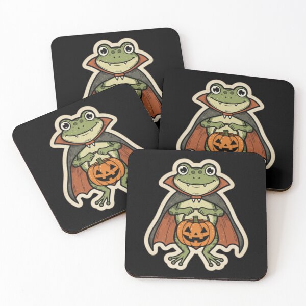 Item preview, Kawaii Pumpkin Vampire Frog Illustration | Cute & Spooky Halloween Sticker designed and sold by TheArtsyUniverse.