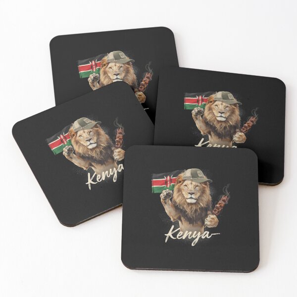 Item preview, Kenya Lion Flag Nyama Choma Skewer Patriotic Safari Mascot designed and sold by Enea Kelo.