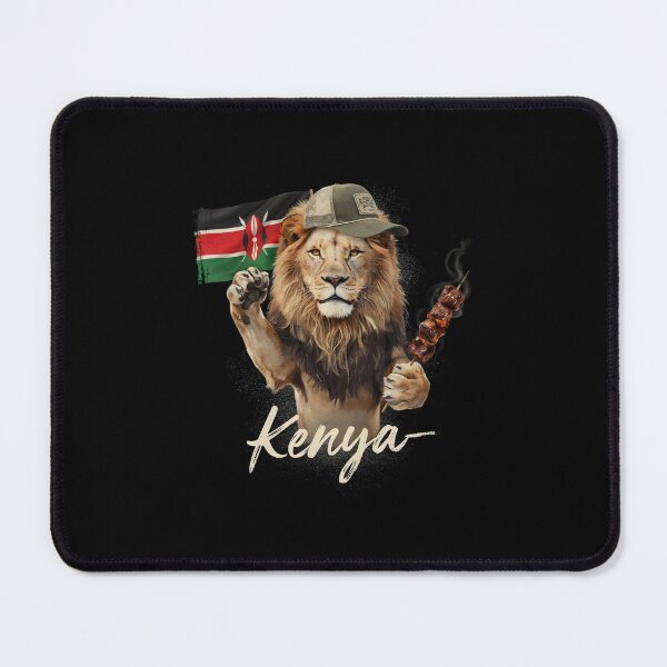Item preview, Kenya Lion Flag Nyama Choma Skewer Patriotic Safari Mascot designed and sold by Enea Kelo.