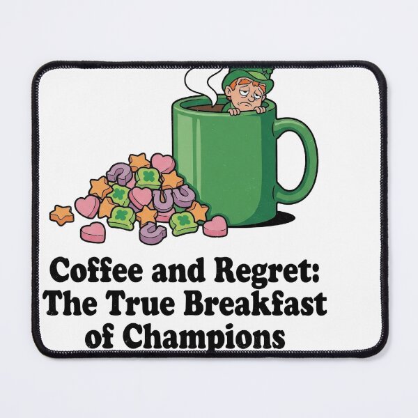 Item preview, Coffee and Regret Green Mug Funny Tee designed and sold by CerealBoxInk.