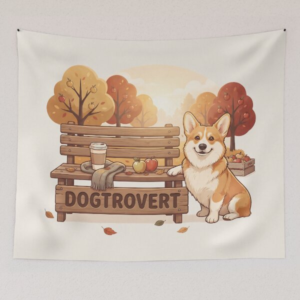 Item preview, Cute Dogtrovert Corgi Apple Orchard Bench designed and sold by MythicCotton.
