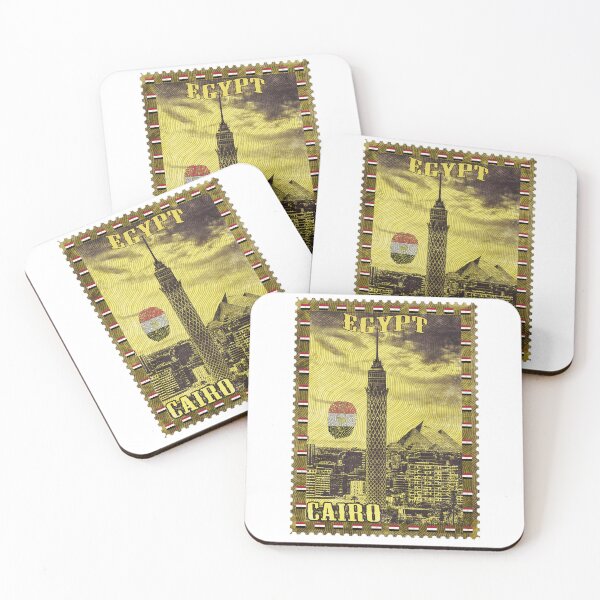 Item preview, Cairo Egypt Vintage Postage Stamp | Cairo Tower & Pyramids Skyline designed and sold by Youngkev-arts.