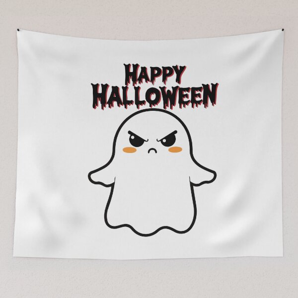 Item preview, Cute Angry Ghost Happy Halloween Sticker designed and sold by     Sela Art .