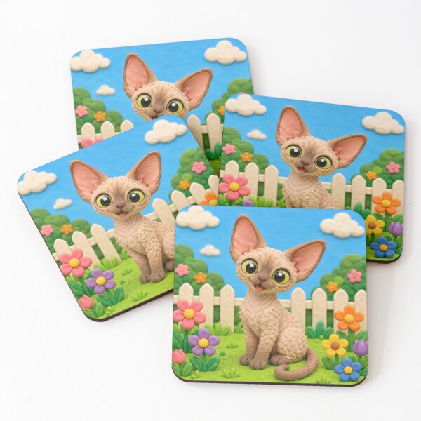 Artikelvorschau, Devon Rex Katze - Ton entworfen und verkauft von AcornAndPebble.