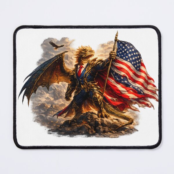 Item preview, American Dragon Holding USA Flag Liberty Fantasy Art designed and sold by DragonStore210.