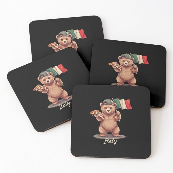 Item preview, Italy Bear Italian Flag Pepperoni Pizza Slice Mascot designed and sold by Enea Kelo.
