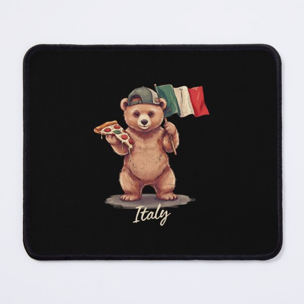 Item preview, Italy Bear Italian Flag Pepperoni Pizza Slice Mascot designed and sold by Enea Kelo.