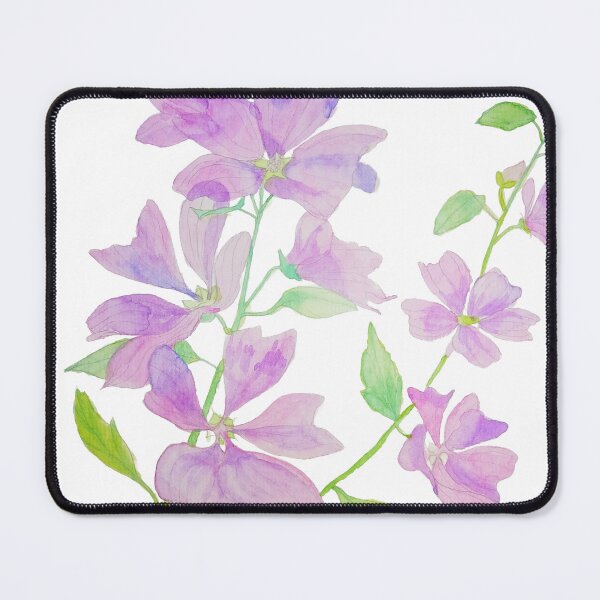 Item preview, Pink hollyhocks watercolour painting designed and sold by esvb.