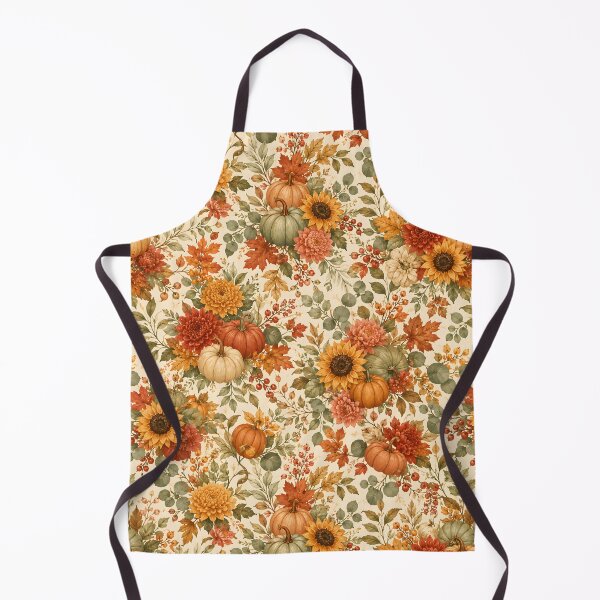 Item preview, Heirloom Sunflower and Pumpkin Autumn Floral Pattern designed and sold by ArtDesignRemix.