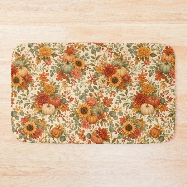 Item preview, Heirloom Sunflower and Pumpkin Autumn Floral Pattern designed and sold by ArtDesignRemix.