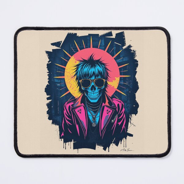 Item preview, Cyberpunk Neon Skull Retro Punk Graphic designed and sold by ERODED SELF.