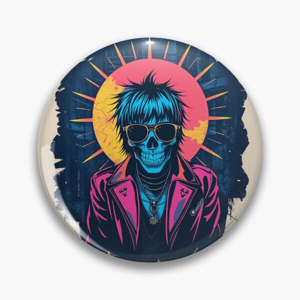 Item preview, Cyberpunk Neon Skull Retro Punk Graphic designed and sold by ERODED SELF.