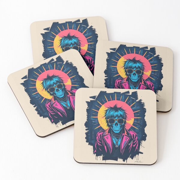 Item preview, Cyberpunk Neon Skull Retro Punk Graphic designed and sold by ERODED SELF.