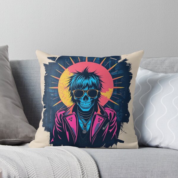 Item preview, Cyberpunk Neon Skull Retro Punk Graphic designed and sold by ERODED SELF.