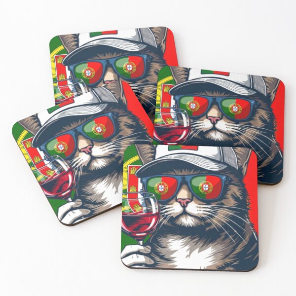 Item preview, Cool Portuguese Traveler Cat with Wine and Sunglasses designed and sold by brochhartart.