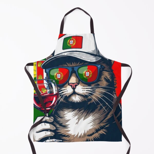 Item preview, Cool Portuguese Traveler Cat with Wine and Sunglasses designed and sold by brochhartart.