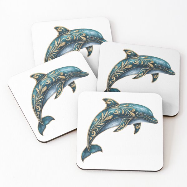 Item preview, Elegant dolphin ornamental ocean vintage style designed and sold by olenapetol.