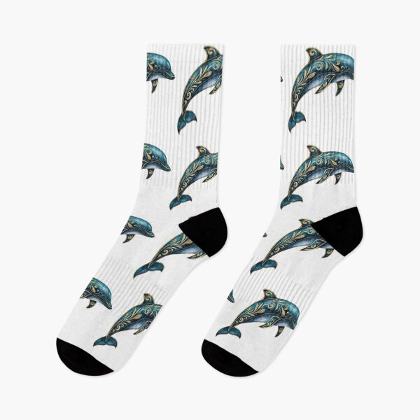 Item preview, Elegant dolphin ornamental ocean vintage style designed and sold by olenapetol.