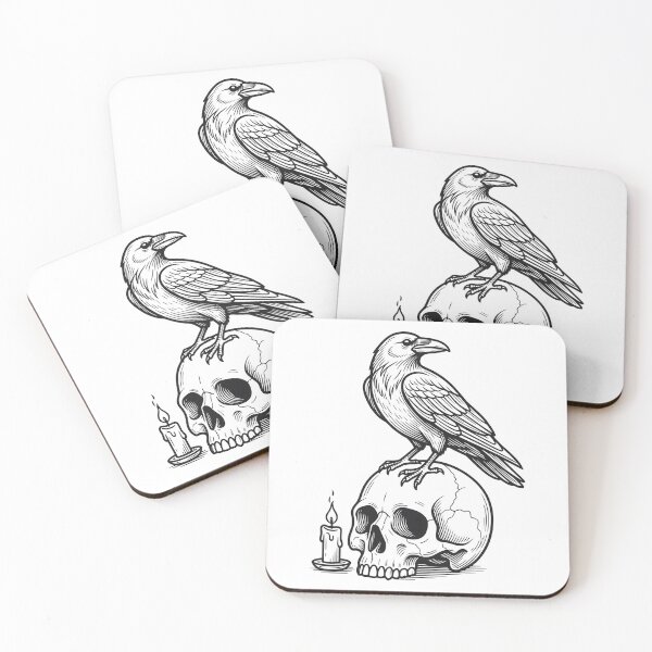 Item preview, Raven Perched on Human Skull with Lit Candle designed and sold by MisteryDesigner.