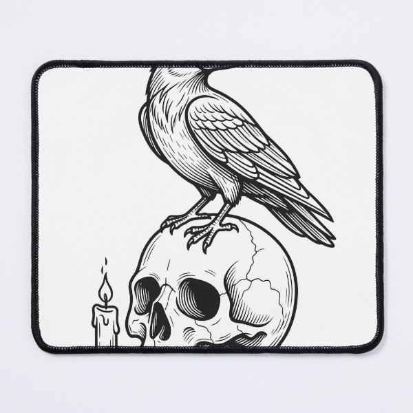 Item preview, Raven Perched on Human Skull with Lit Candle designed and sold by MisteryDesigner.