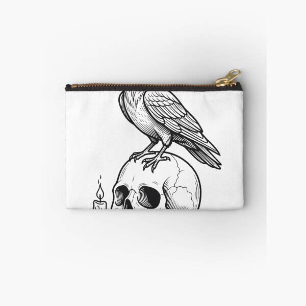 Item preview, Raven Perched on Human Skull with Lit Candle designed and sold by MisteryDesigner.