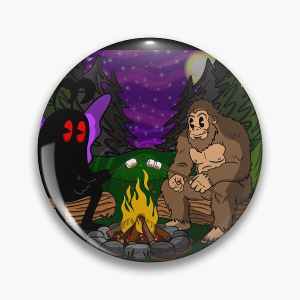Item preview, Cryptid Campfire Club | Mothman & Bigfoot Camping Together designed and sold by Let There Be Art Studio.