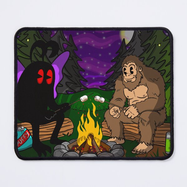 Item preview, Cryptid Campfire Club | Mothman & Bigfoot Camping Together designed and sold by Let There Be Art Studio.