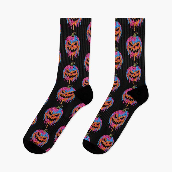 Item preview, Melting Halloween Pumpkin Face | Colorful Creepy Jack-O'-Lantern designed and sold by Betsytiptoe.