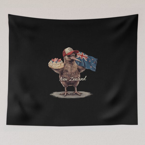 Item preview, New Zealand Kiwi Bird Flag Pavlova Dessert Mascot designed and sold by Enea Kelo.