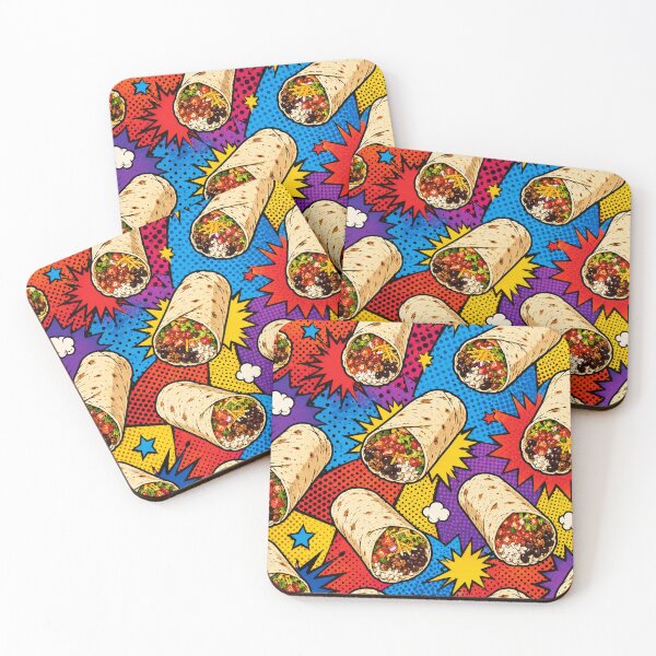 Item preview, Pop Art Burrito Pattern Retro Mexican Food Lover Graphic Tee designed and sold by TM DESIGNS AND MORE.