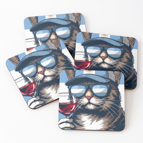 Item preview, Cool Argentine Traveler Cat with Mate and Sunglasses designed and sold by brochhartart.