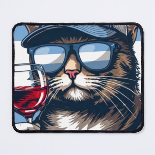 Item preview, Cool Argentine Traveler Cat with Mate and Sunglasses designed and sold by brochhartart.
