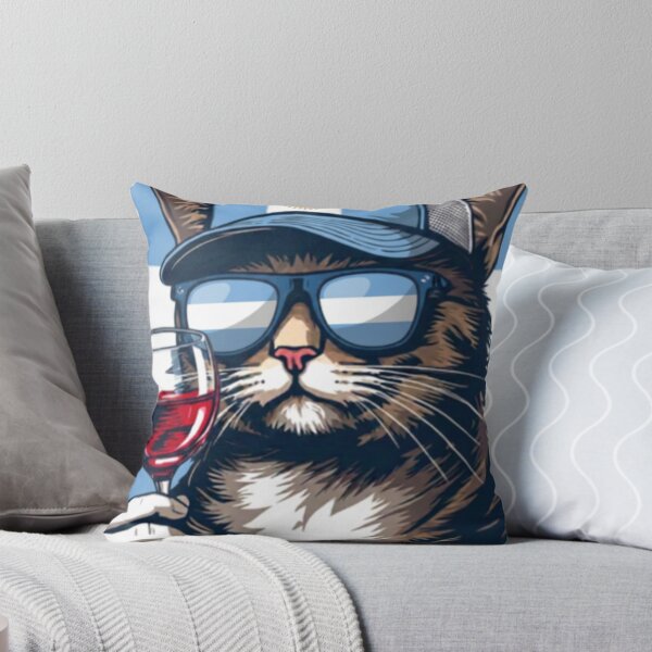 Item preview, Cool Argentine Traveler Cat with Mate and Sunglasses designed and sold by brochhartart.
