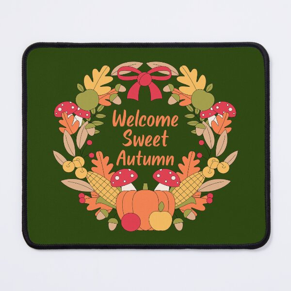 Item preview, Welcome Sweet Autumn Cute Fall Wreath Design designed and sold by Sachie's Studio.
