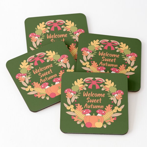 Item preview, Welcome Sweet Autumn Cute Fall Wreath Design designed and sold by Sachie's Studio.