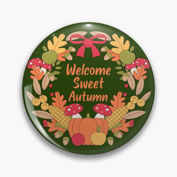 Item preview, Welcome Sweet Autumn Cute Fall Wreath Design designed and sold by Sachie's Studio.