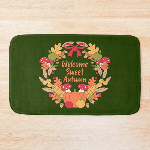 Item preview, Welcome Sweet Autumn Cute Fall Wreath Design designed and sold by Sachie's Studio.