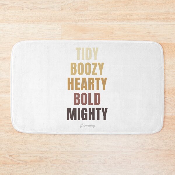 Item preview, Germany Wall Decor, Tidy Boozy Hearty Bold Mighty Typography designed and sold by MarkedArtPrints.