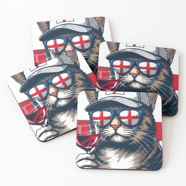 Item preview, Cool British Traveler Cat with Tea and Sunglasses designed and sold by brochhartart.