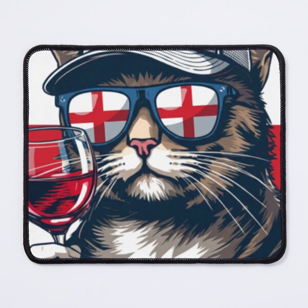 Item preview, Cool British Traveler Cat with Tea and Sunglasses designed and sold by brochhartart.