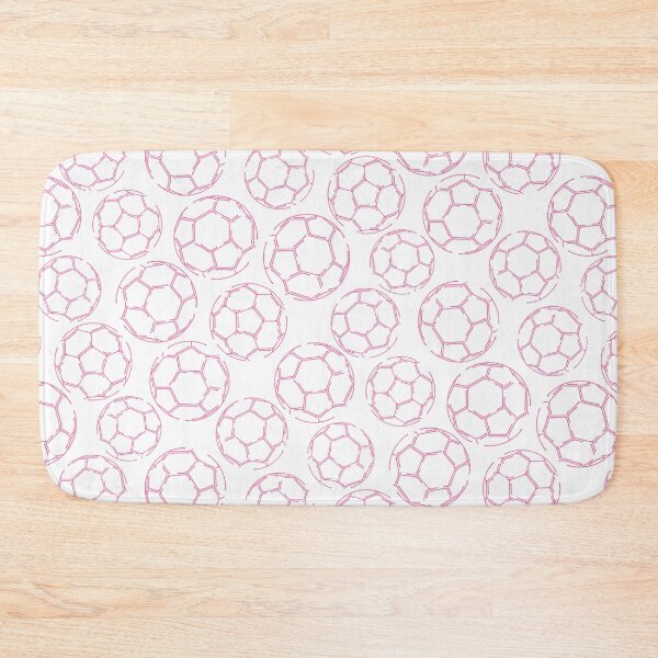 Item preview, Pink soccer balls line art pattern designed and sold by katzdzynes.